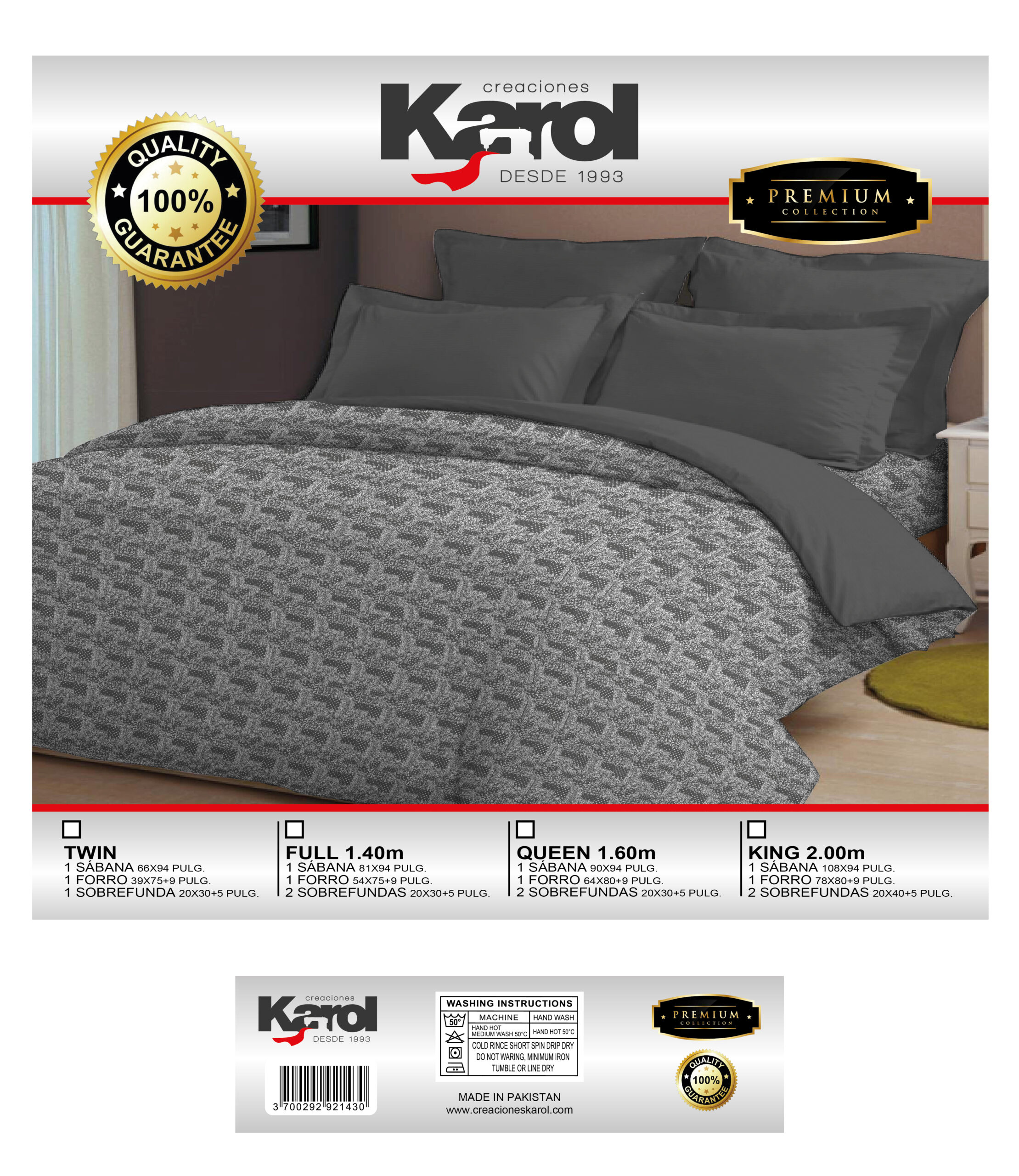 Juego de Sábana - Gris oscuro