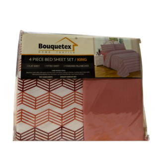 Set de sábana Bouquetex color sálmon - Tamaño KING