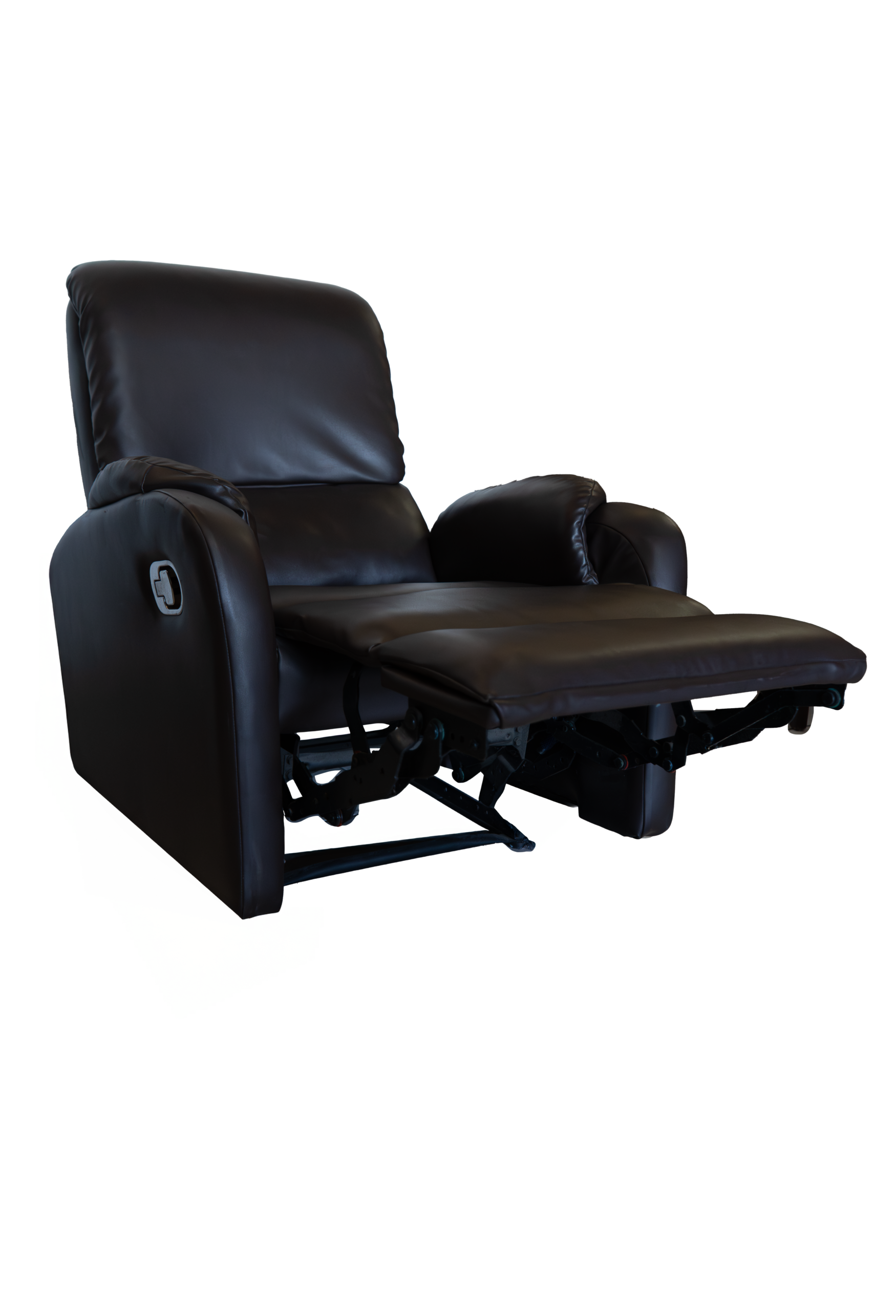 Sillón reclinable de cuero negro - Imagen 2