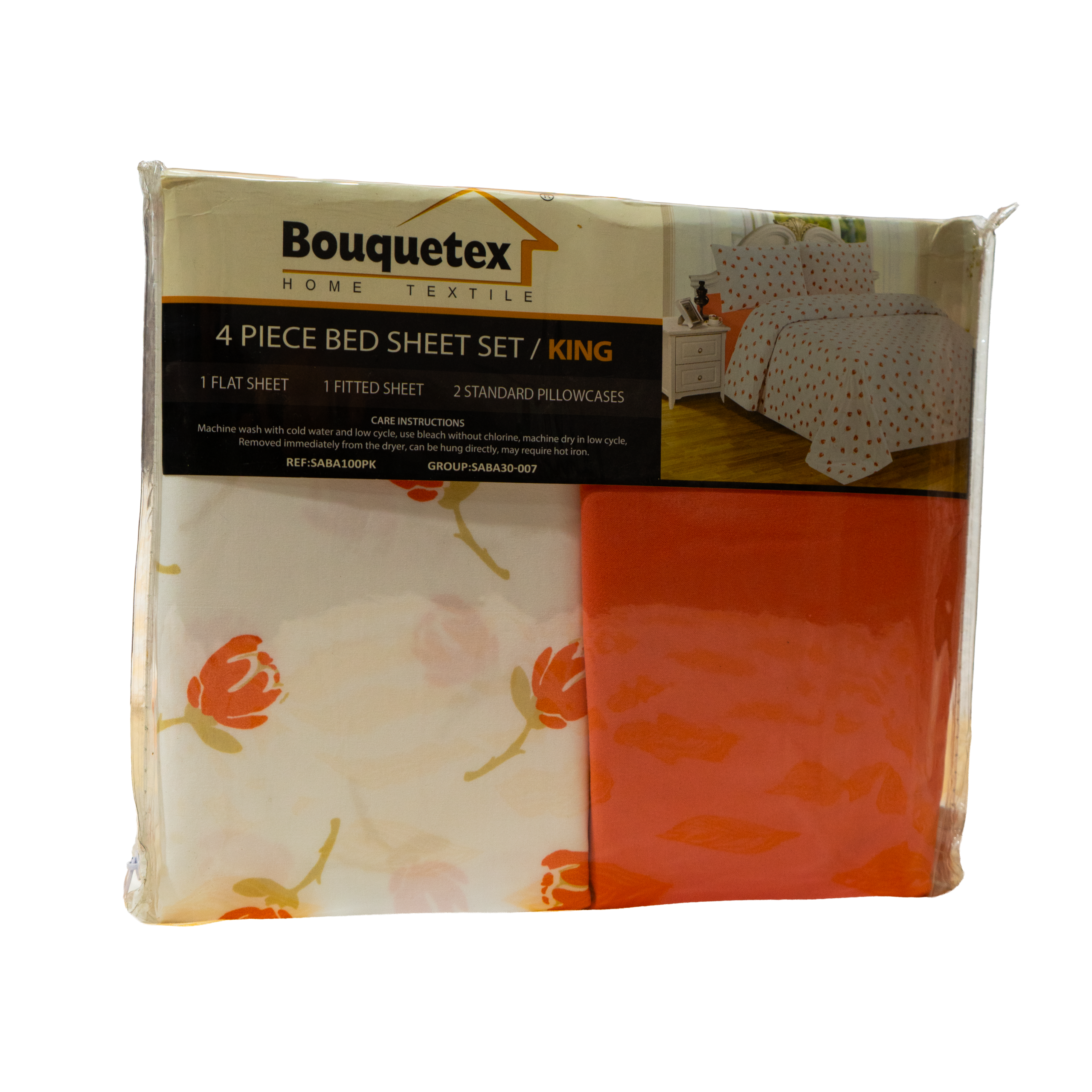 Set de Sabana color Naranja - Tamaño KING